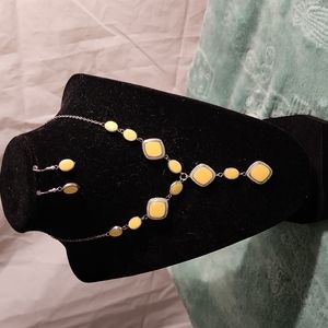 Yellow Y-Shaped Necklace Set